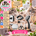 🐼🐾 Kit de Toilettage Panda – 7 Accessoires pour Chat