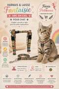 🌈✨ Harnais & Laisse Fantaisie Arc‑en‑Ciel (Chat)