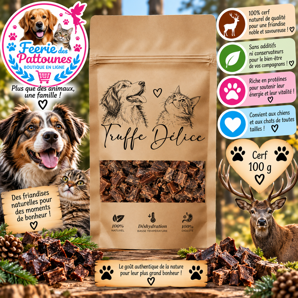 🦌🔥 Friandises Cerf – 100 % Naturelles