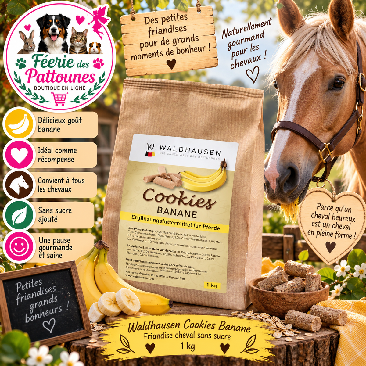 🍌🐴 Waldhausen – Cookies Banane (1 kg)