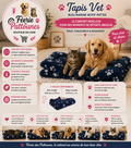 💙🐾 Tapis Vet – Bleu Marine Motif Pattes (2 tailles)