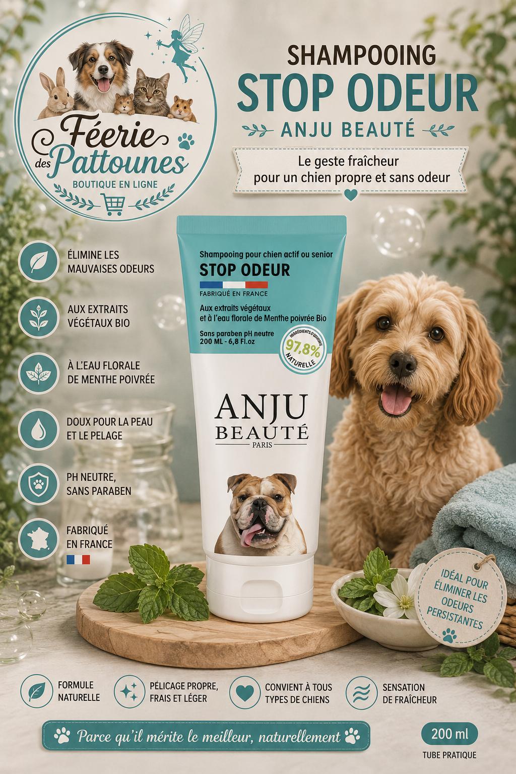🌿 Anju Beauté – Shampoing Stop Odeur (200 ml)