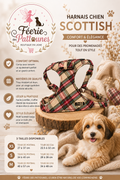 🤎🏴🐶 Harnais Scottish – Beige (Tailles XS • S • M)