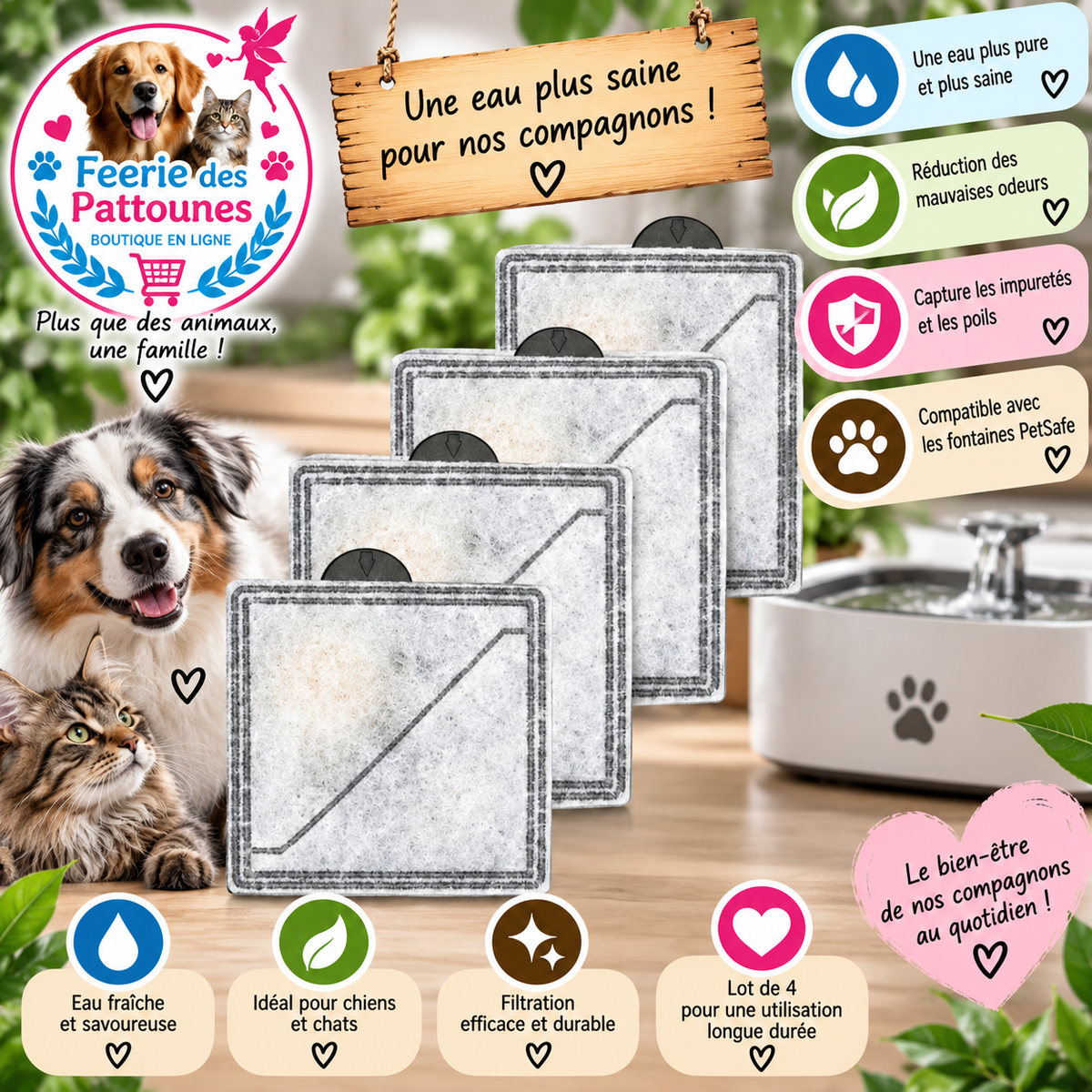 💧 Filtres Ion-X Premium PetSafe – Lot de 4