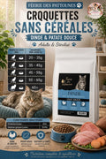 🐱 Croquettes Sans Céréales – Dinde & Patate Douce – Chat Adulte & Stérilisé (7,5 kg & 2 kg)