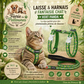 💚🐼 Harnais & Laisse Fantaisie Vert Panda – Red Dingo (Chat)