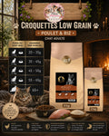 🐱 Croquettes Chat Adulte Low Grain – Poulet & Riz (2 kg / 6 kg)