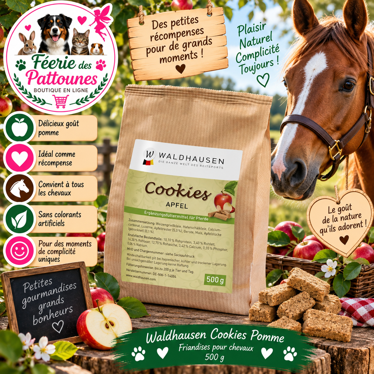 🍏🐴 Waldhausen – Cookies Pomme (500 g)