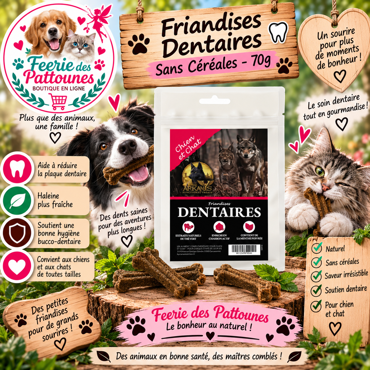 🦷✨ Friandises Dentaires – Sans Céréales – 70 g
