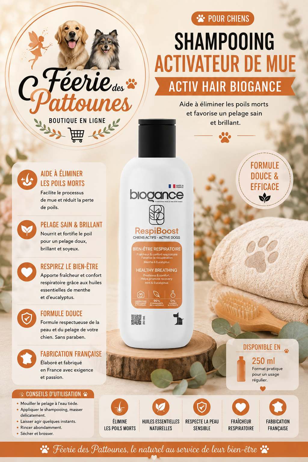 🍃 Shampoing Activateur de Mue – Activ Hair Biogance (250 ml)