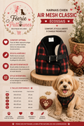 🐶🏴 Harnais Air Mesh Classic – Écossais (Tailles XS • S • M • L • XL)