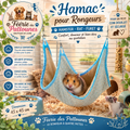 🛏️🐾 Kerbl – Hamac pour Rongeurs (Hamster / Rat / Furet), Bleu/Beige – 45 × 45 cm