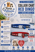🐟🐾 Collier Red Dingo Fantaisie – Arêtes (20 à 32 cm × 12 mm)