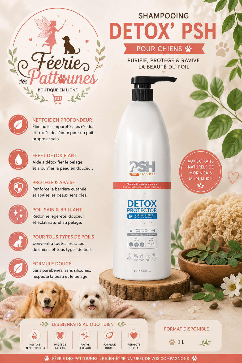 🌿💨 Shampooing DETOX’ – PSH (1 L)