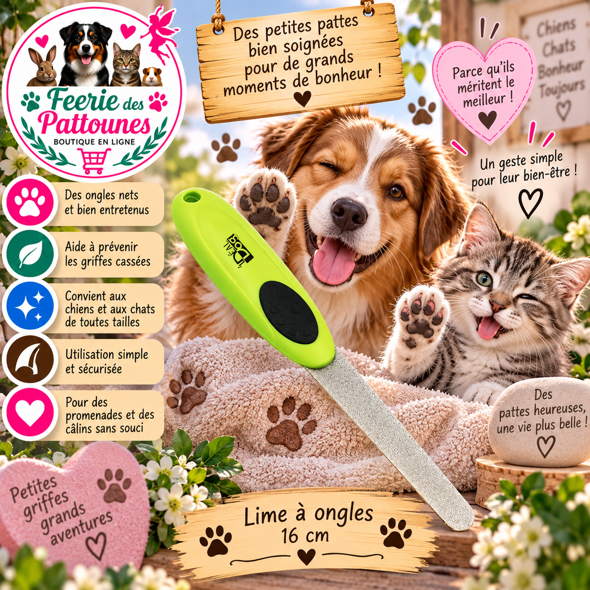 🐾 Lime à Ongles – 16 cm