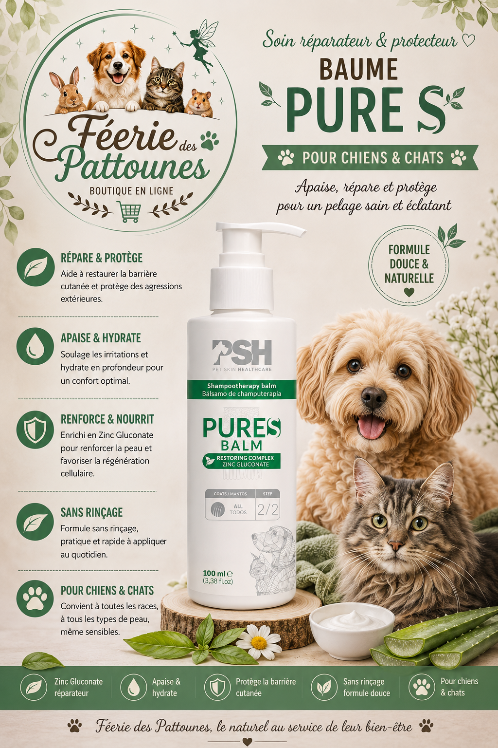 🛡️ Pure S – Baume Dermo‑Réparateur Argent Pur & Zinc (100 ml)