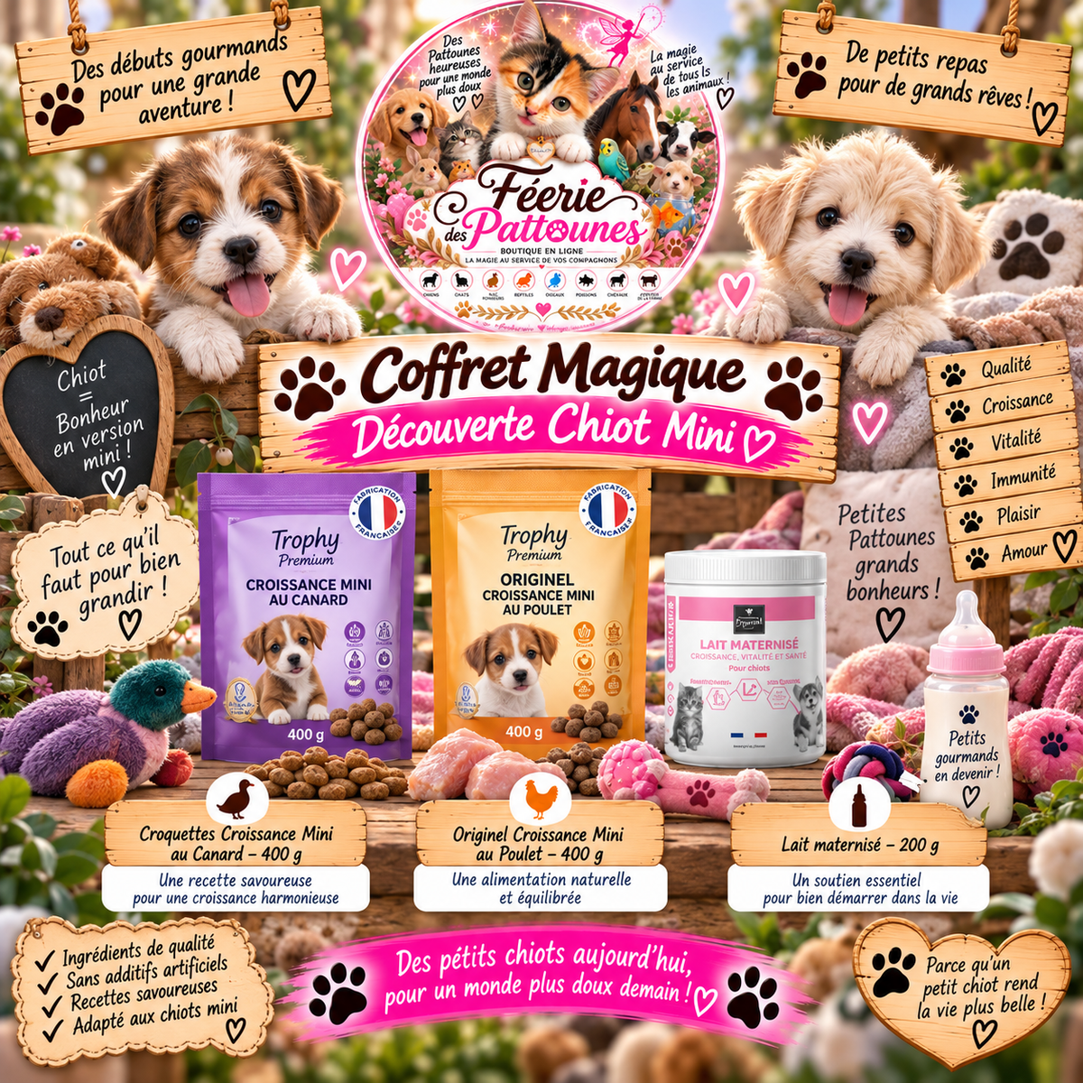 🐶🍼🎁 Coffret Magique – Découverte Chiot Mini