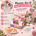 🐱🍗🦐 Mousse Duo – Poulet & Crevettes – 85 g (x12)